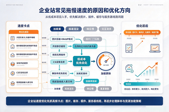 企业站常见拖慢速度的原因和优化方向