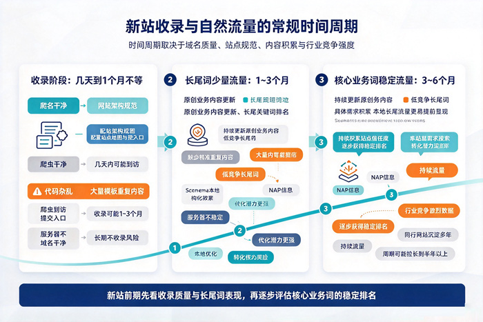 新上线的企业网站一般多久才会有自然流量