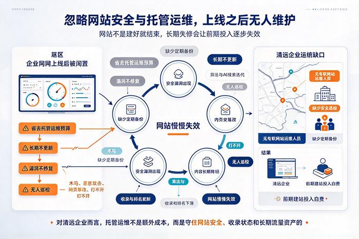 忽略网站安全与托管运维,上线之后无人维护