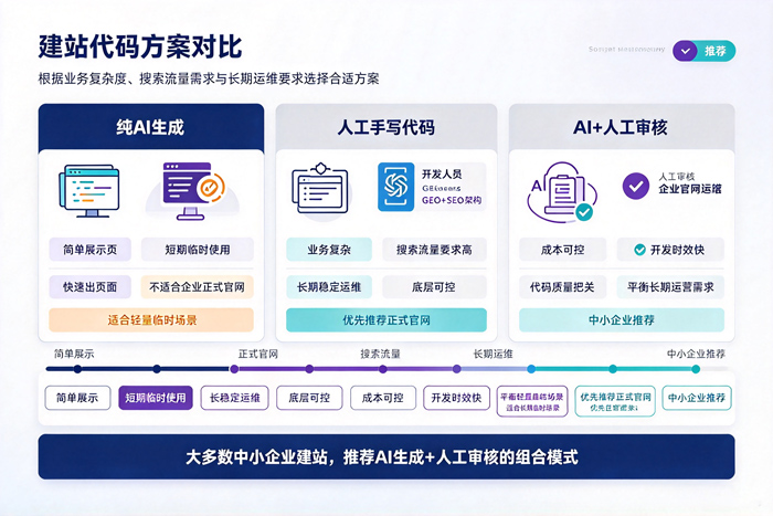 建站代码三种方案对比图