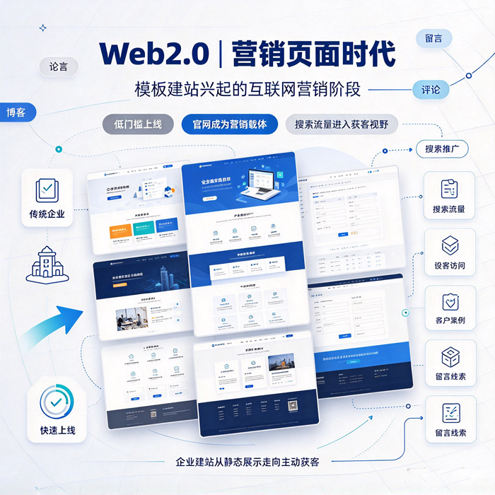 Web2.0｜营销页面时代：模板建站兴起的互联网营销阶段